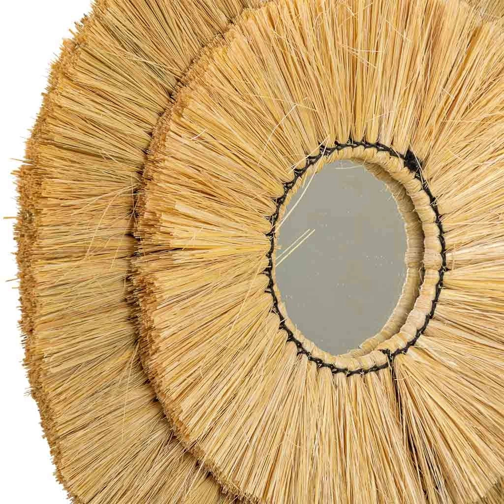 Specchio in fibra naturale marrone 97x77x3h