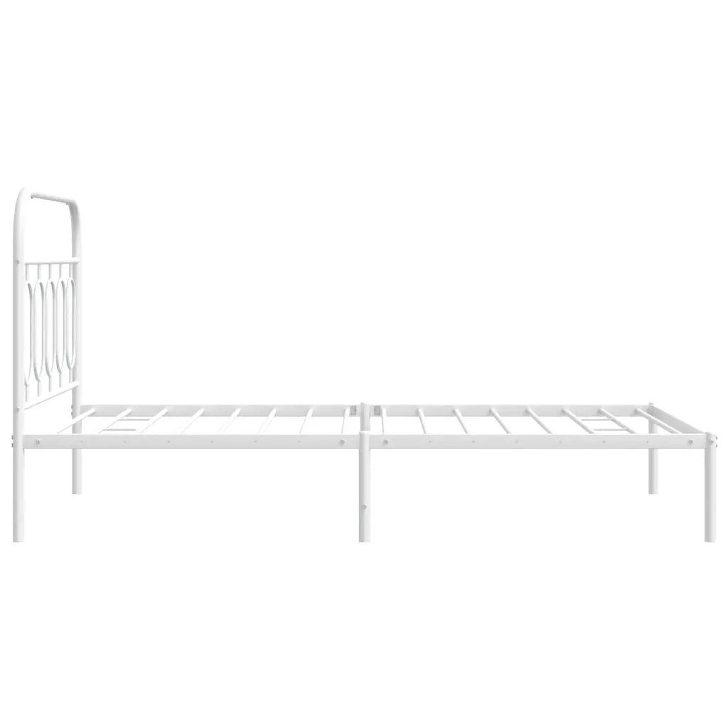 Giroletto con Testiera Metallo Bianco 100x200 cm