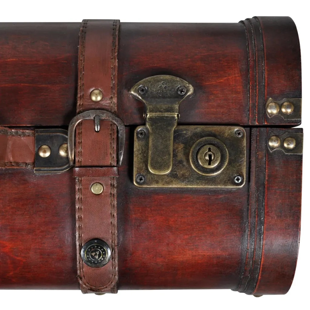 Baule del Tesoro in Legno 2 pz Vintage Marrone CFW2931000
