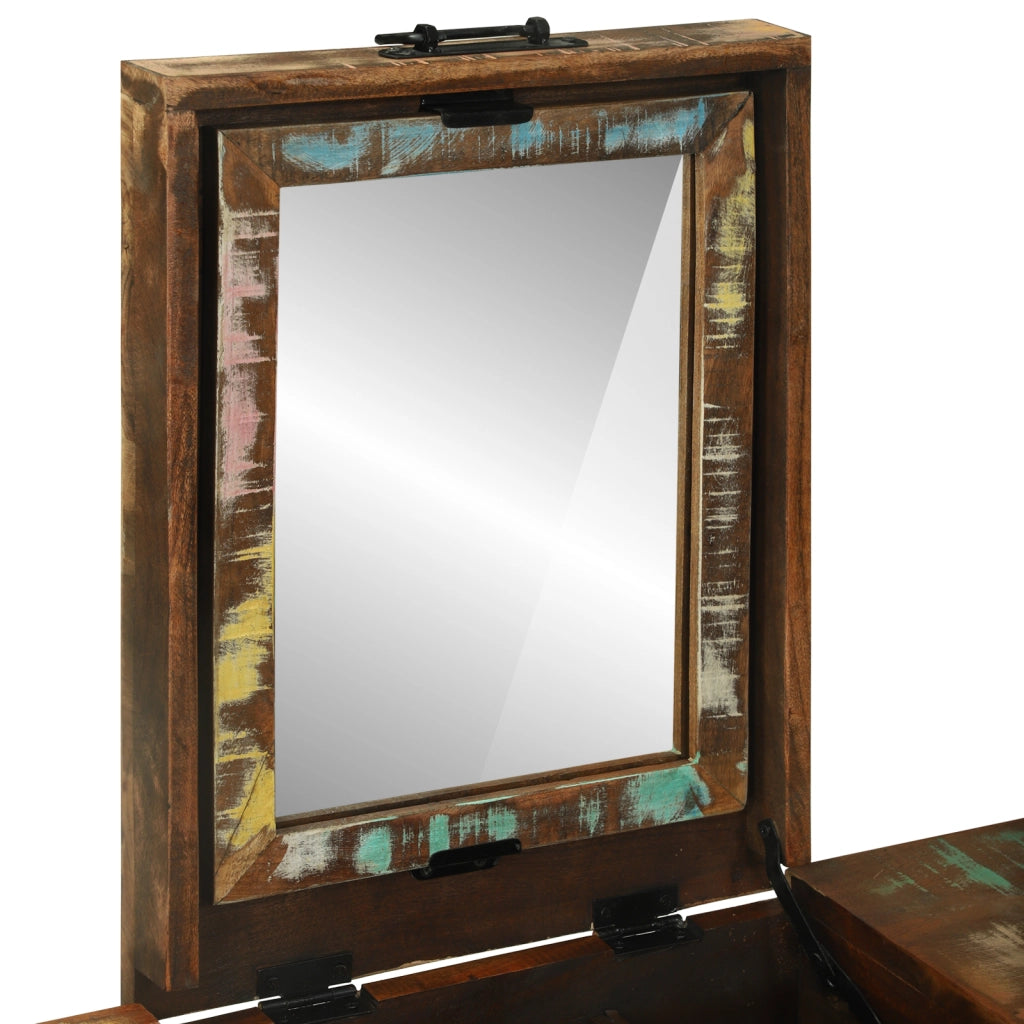 Tavolo da Trucco 90x50x75 cm Legno Massello Recuperato