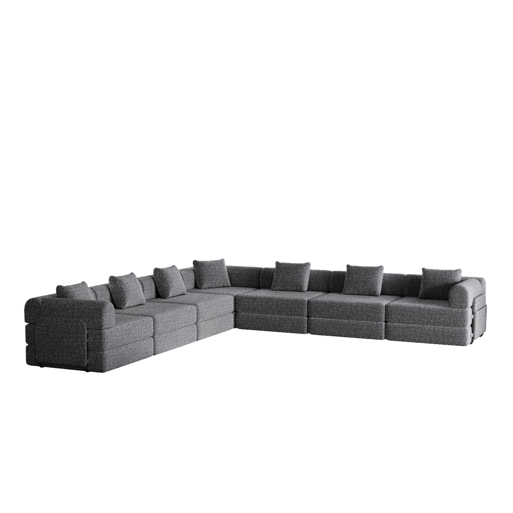 DIVANO LETTO monoposto in ciniglia grigio con vano portaoggetti nel bracciolo