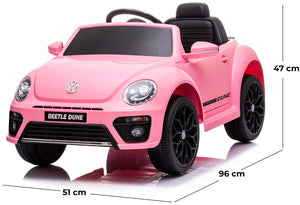 Macchina Elettrica per Bambini 12V con Licenza Volkswagen Maggiolino Beetle Small Rosa
