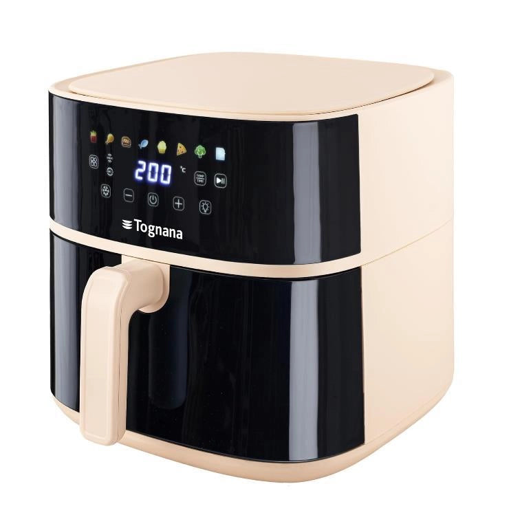 Friggitrice ad Aria Luce Led Iridea Colore Champagne Capacità 8 Litri Tognana