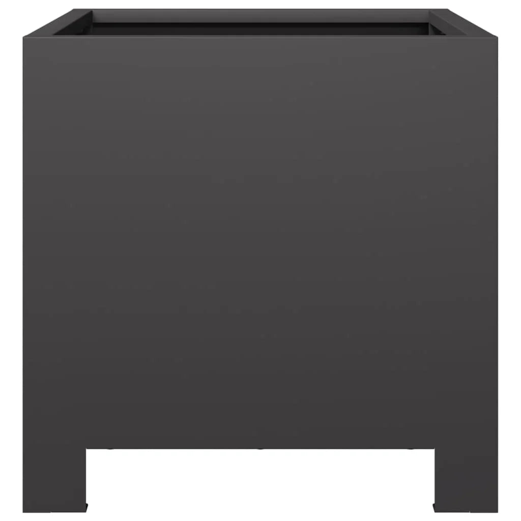 Fioriera rialzata per piante fiori terrazza giardino 30 x 30 x 30 cm acciaio nero 02_0037487