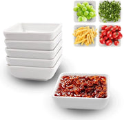 Mini-dipschalen in plastica - Sicuri per l'alimentazione - Bianchi - Set da 6 pezzi - Adatti per sushi e dips