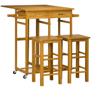 Tavolo da bar pieghevole con sgabelli ¨C zephmum ¨C marrone 82,5x75,5x83,5 cm