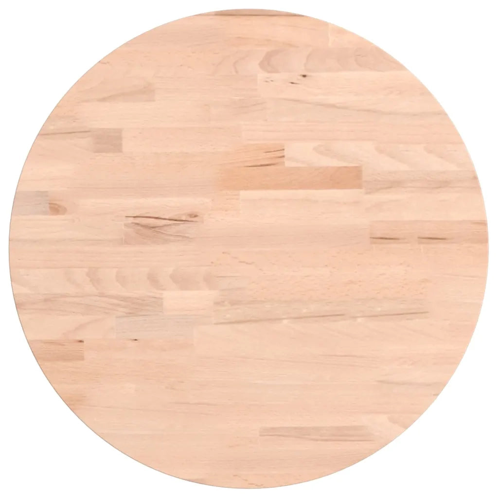 Piano per Tavolo Ø40x2,5 cm Rotondo in Legno Massello di Faggio 355914