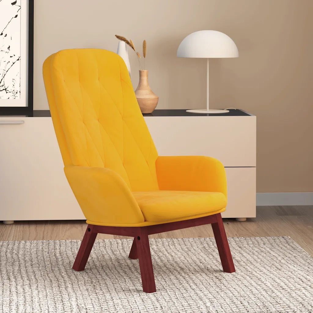 Poltrona Relax Giallo Senape in Velluto 341225
