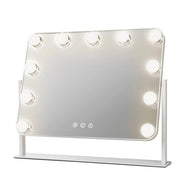 Trade Shop - Specchio Luminoso 11 Led Controllo Touch 3 Temperature Luce Dimmerabile Stile Hollywood -