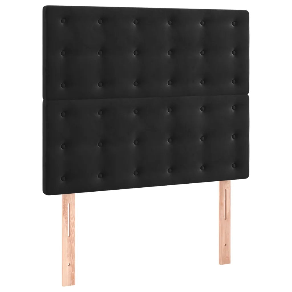 Letto a Molle con Materasso e LED Nero 100x200 cm in Velluto