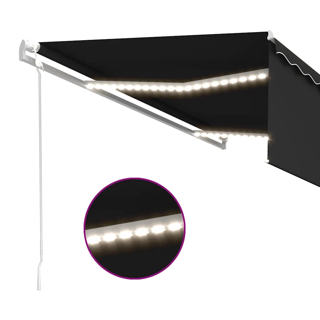 vidaXL Tenda Automatica con Parasole Sensore Vento e LED 5x3 Antracite