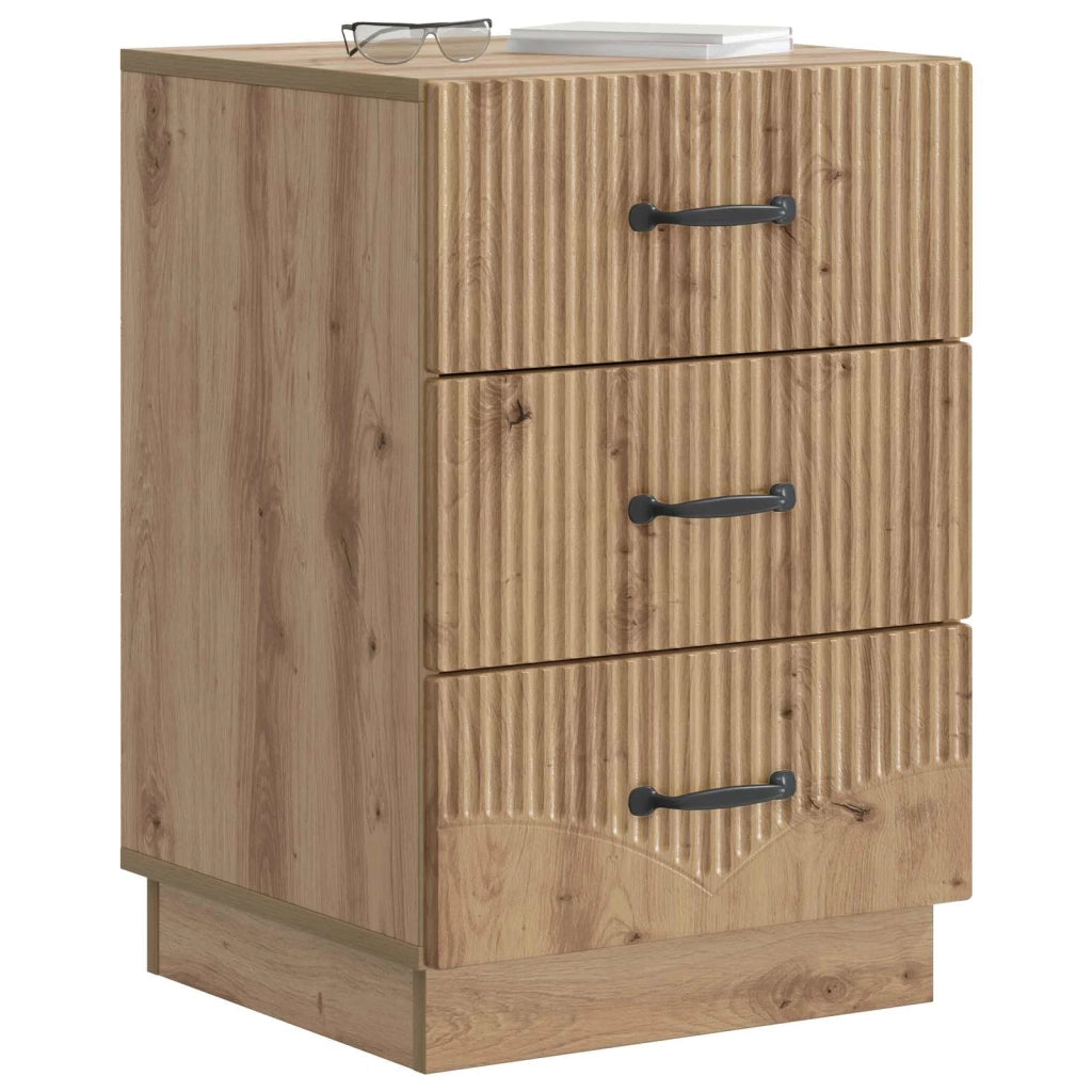 Comodino | Armadio da Notte | Mobiletto da notte Rovere Artigianale 43 x 41 x 63,5 cm
