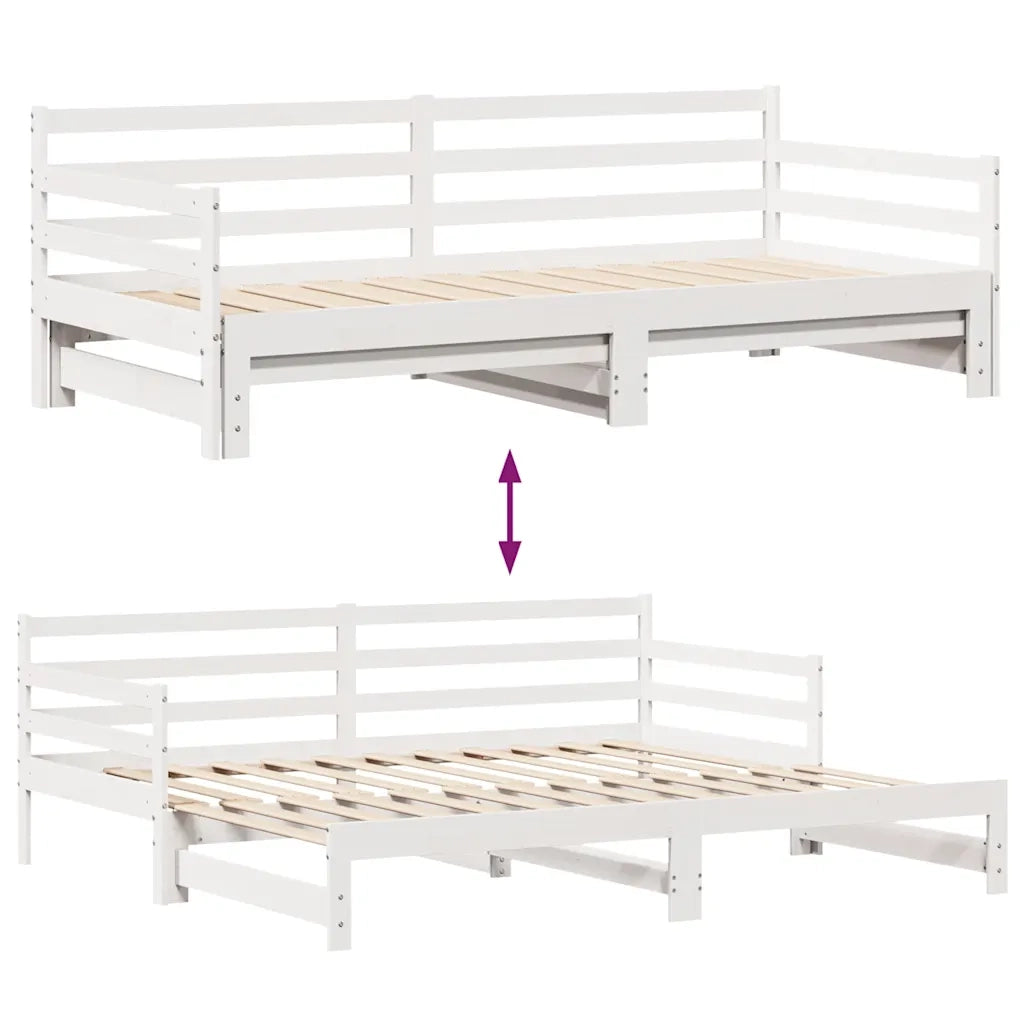 Letto Estraibile con Cassetti senza Materasso Bianco 90x190 cm 3302176