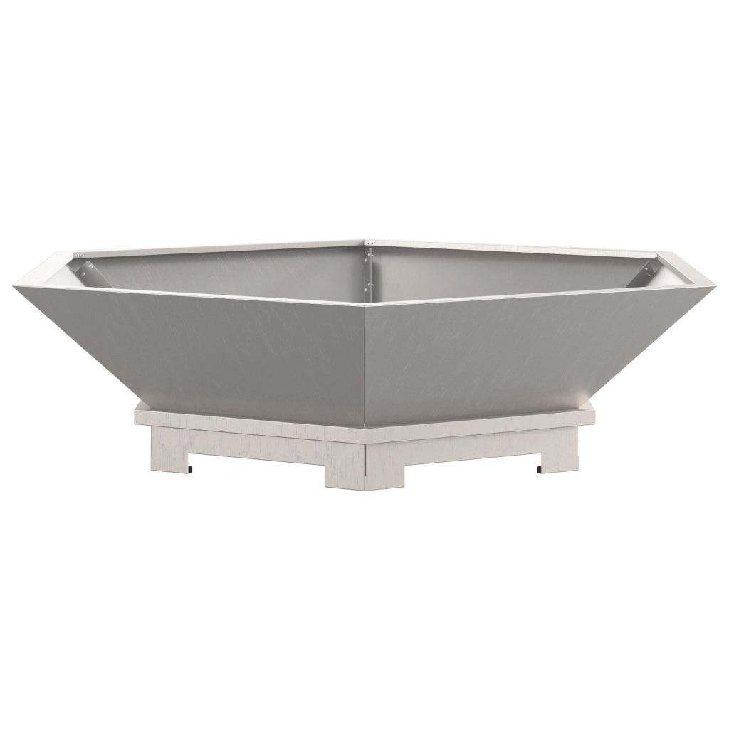 Focolare Esagonale 100x100x28 cm in Acciaio Invecchiato