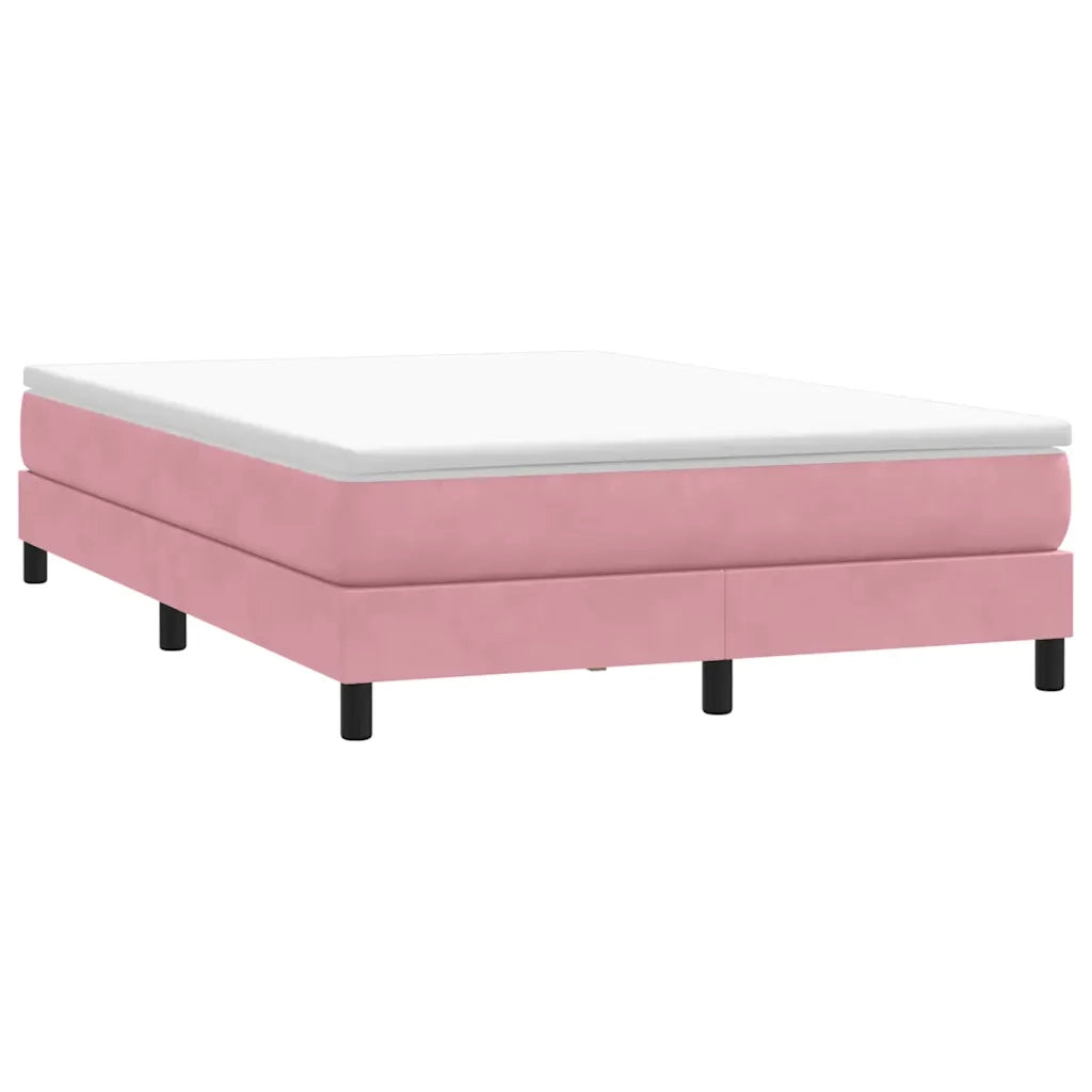Giroletto a Molle con Materasso Rosa 140x220 cm in Velluto 3315974