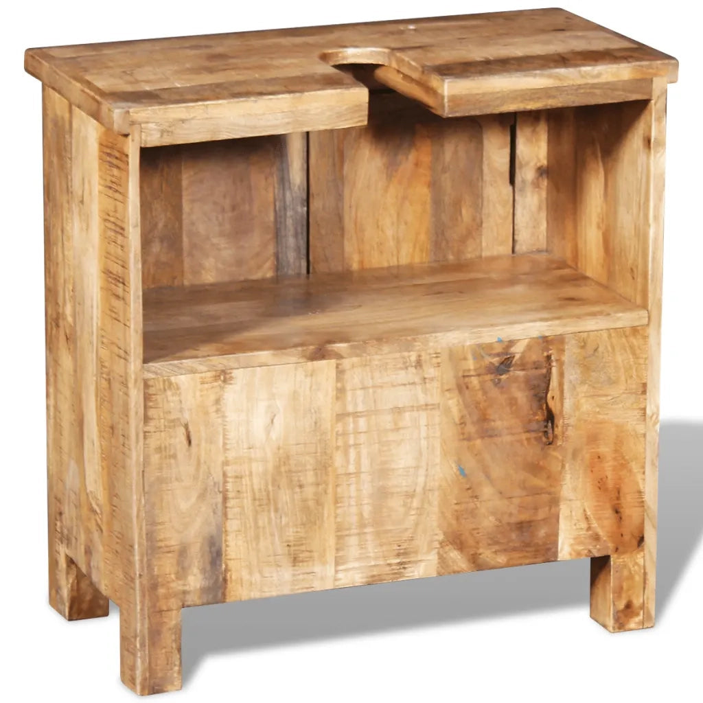 Armadio Vanity Specchiera 2 Armadietti Legno Massello di Mango 243463