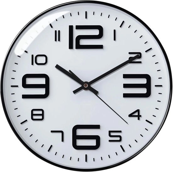 Orologio da parete silenzioso 30cm con funzione anti-tik, con design moderno e elegante per la sala da pranzo, grande orologio da parete per cucina, alimentato da batterie (bianco)