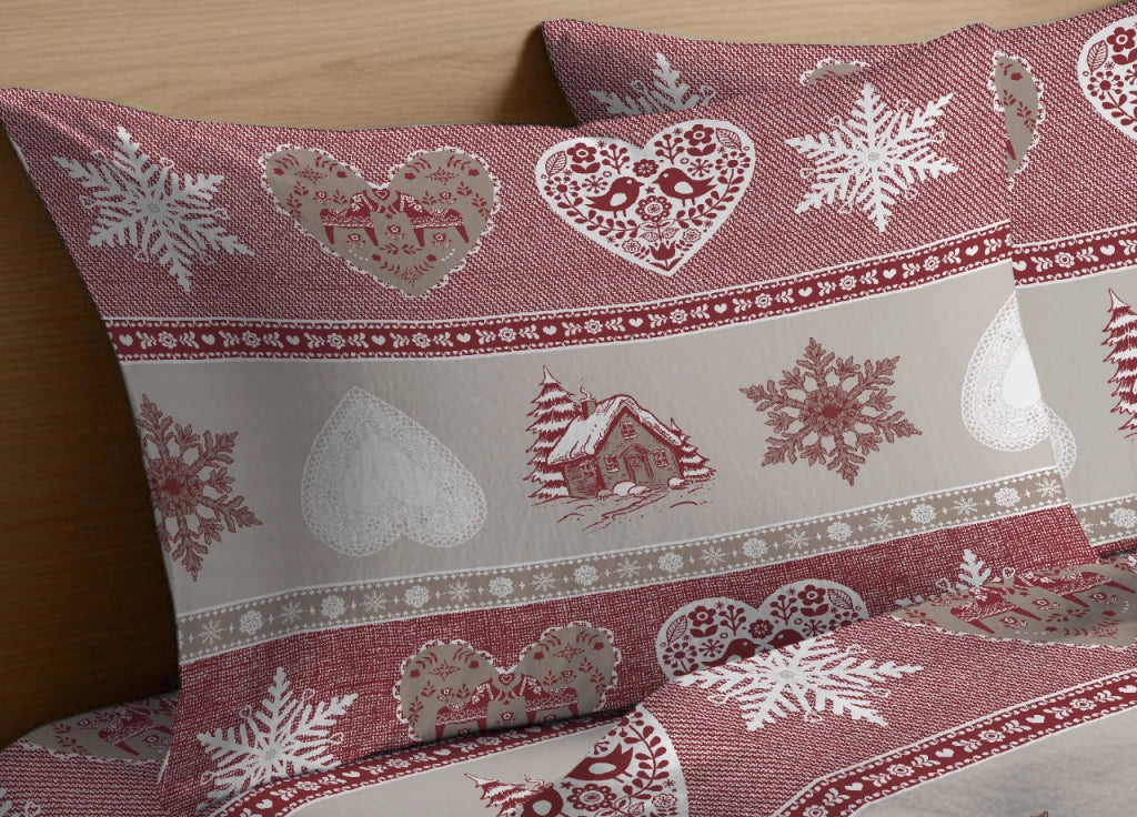 Completo Lenzuola Letto In 100% Cotone Made Italy Disegno Stelvio - Francese - Stelvio