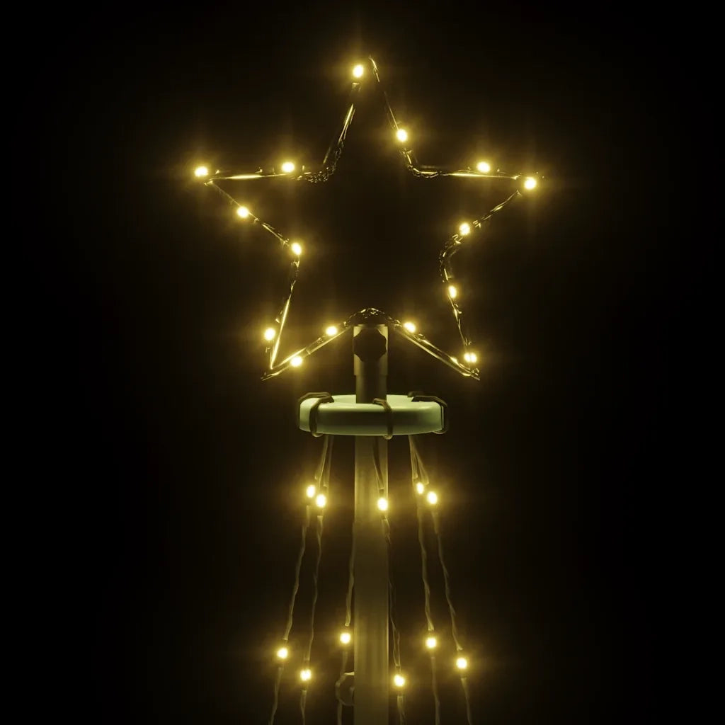 Albero di Natale a Cono Bianco Caldo 108 LED 70x180 cm 343486