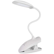 Trade Shop - Lampada Da Tavolo Scrivania A Led Luce Ricaricabile Touch Snodabile Con Pinza -