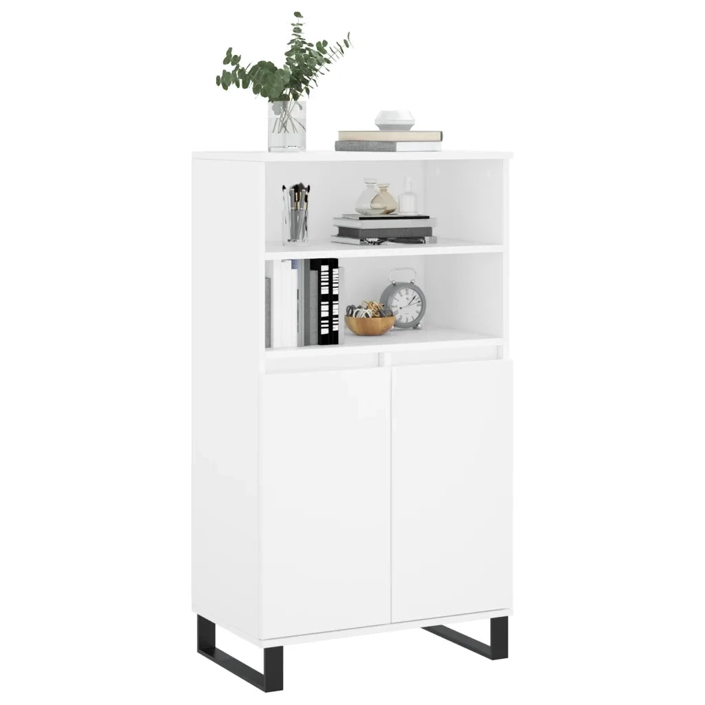 Credenza | Madia | Buffet da pranzo | Armadio da pranzo Alta Bianca 60x36x110 cm in Legno Multistrato