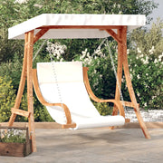 Sedia a Dondolo con Cuscino e Tetto in Legno Massello di Abete 3200629