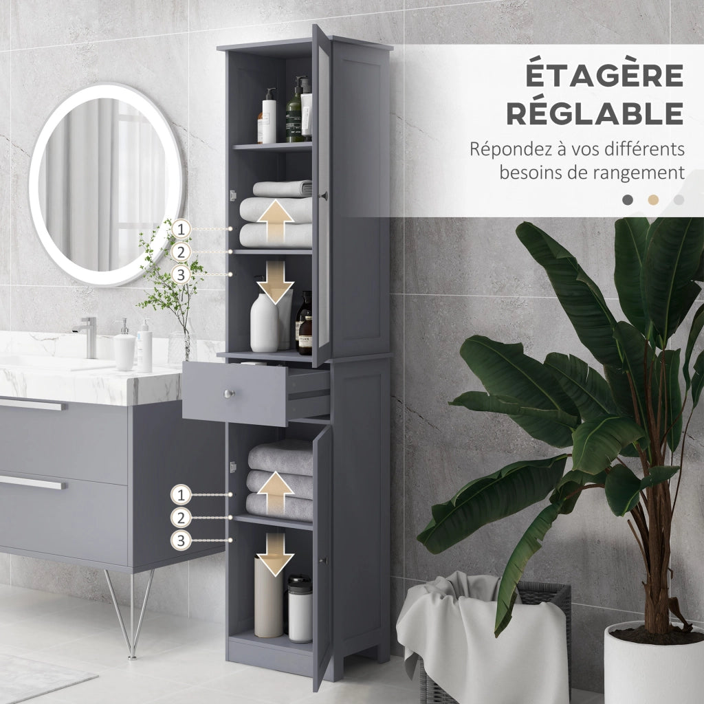 Mobile Bagno Sospeso con Anta Acrilica ¨C zephmum ¨C Grigio 60x30x