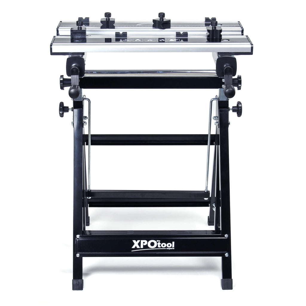 Banco da lavoro portatile e pieghevole max 100 kg altezza e inclinazione regolabili 77-107cm