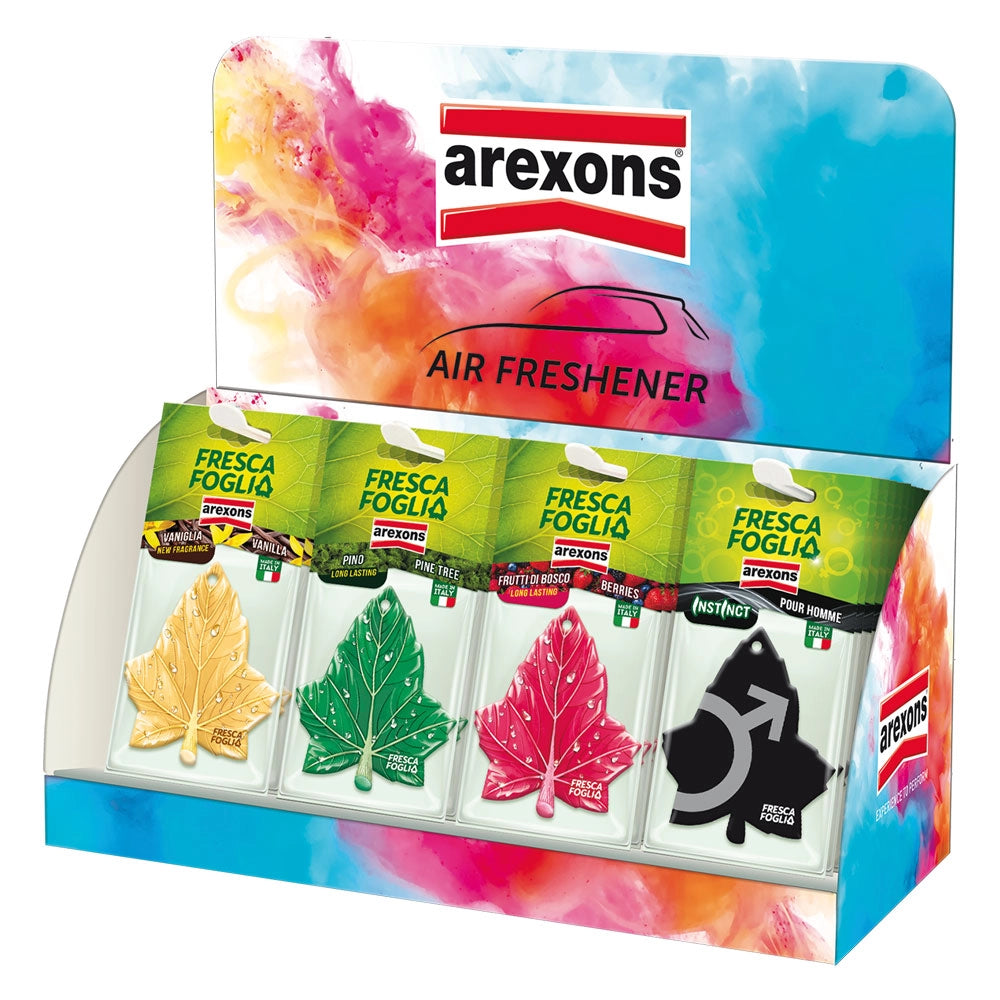 ESPOSITORE DEODORANTI AUTO Fresca Foglia 48 pezzi  - AREXONS