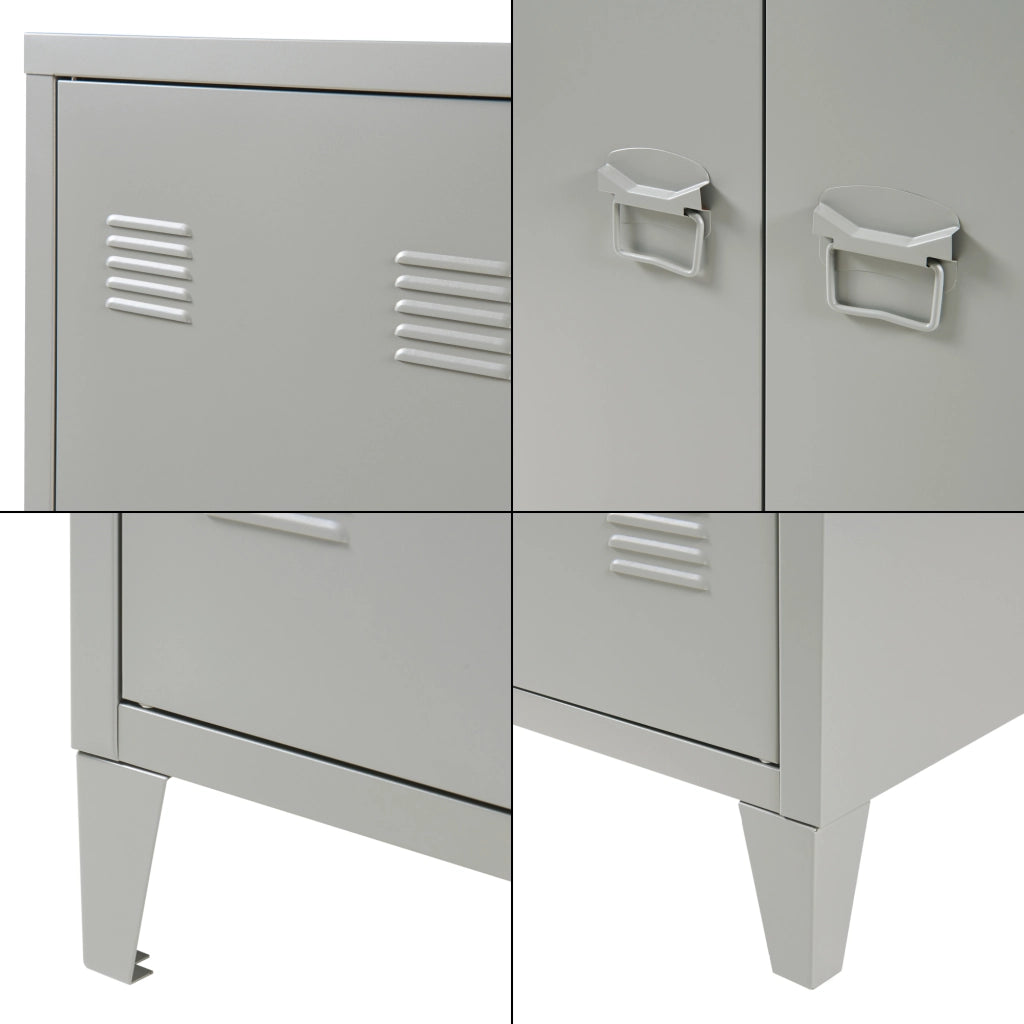Armadietto da Ufficio Oripää in Acciaio 110 x 75 x 33 cm Grigio Scuro [en.casa]