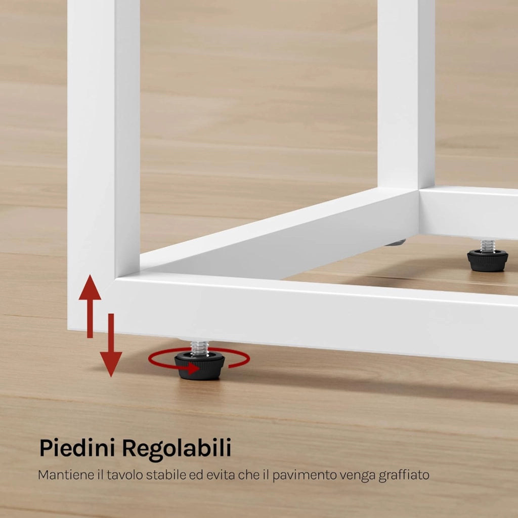 Set di 2 Tavolino Laterale da Divano Tavolo da Caffè Supporto Piano D'appoggio in Legno Metallo TSG17hei-2