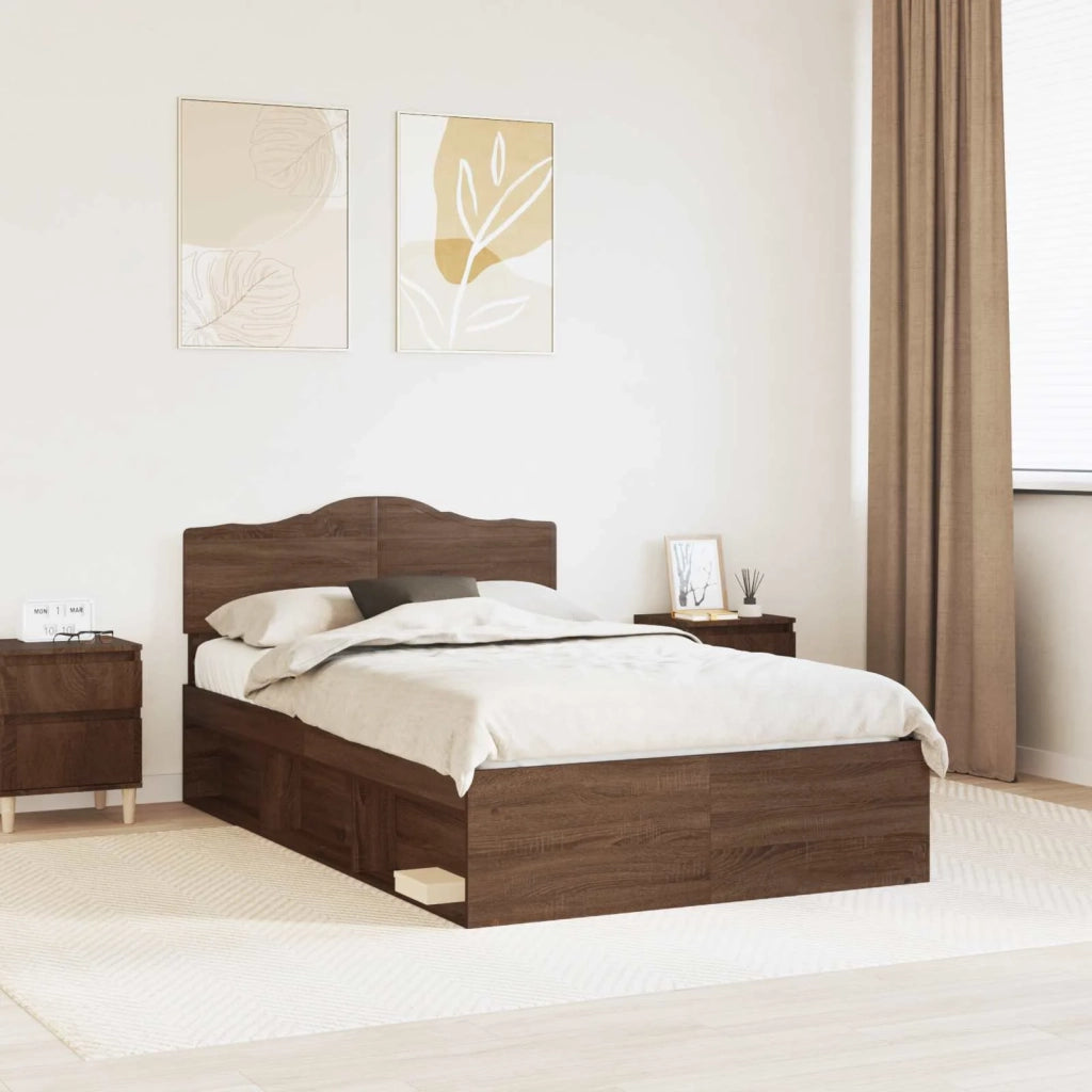 Struttura del letto Rovere Marrone 120 x 200 cm Pino massello 3412922