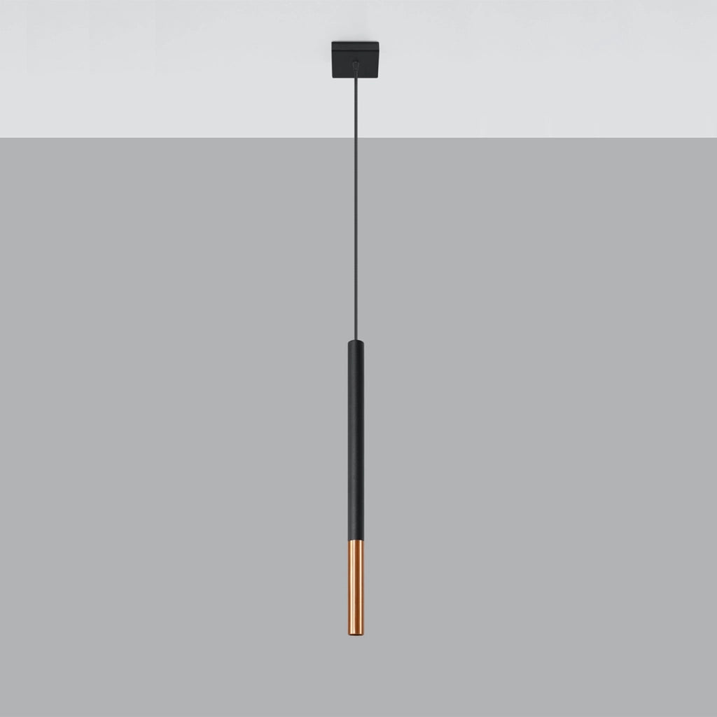 Lampada a sospensione Vitreo 1 nero/rame G9 Pure Lume