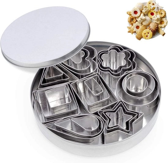 24 pezzi di cutter per biscotti, forme a punta di acciaio inossidabile, geometriche, cutter per biscotti per uso DIY, decorazione di torte, torte di zucchero, biscotti