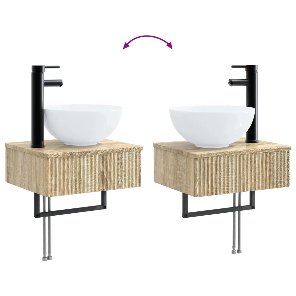 Set di mobili per il bagno 2 pz Rovere Sonoma 3406095