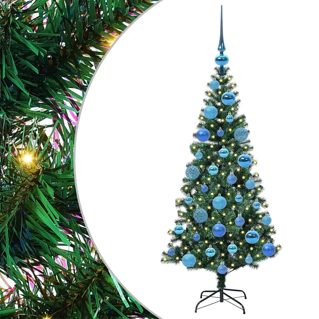Albero di Natale Artificiale-Albero Natalizio con luci integrate Verde 120 cm 364893