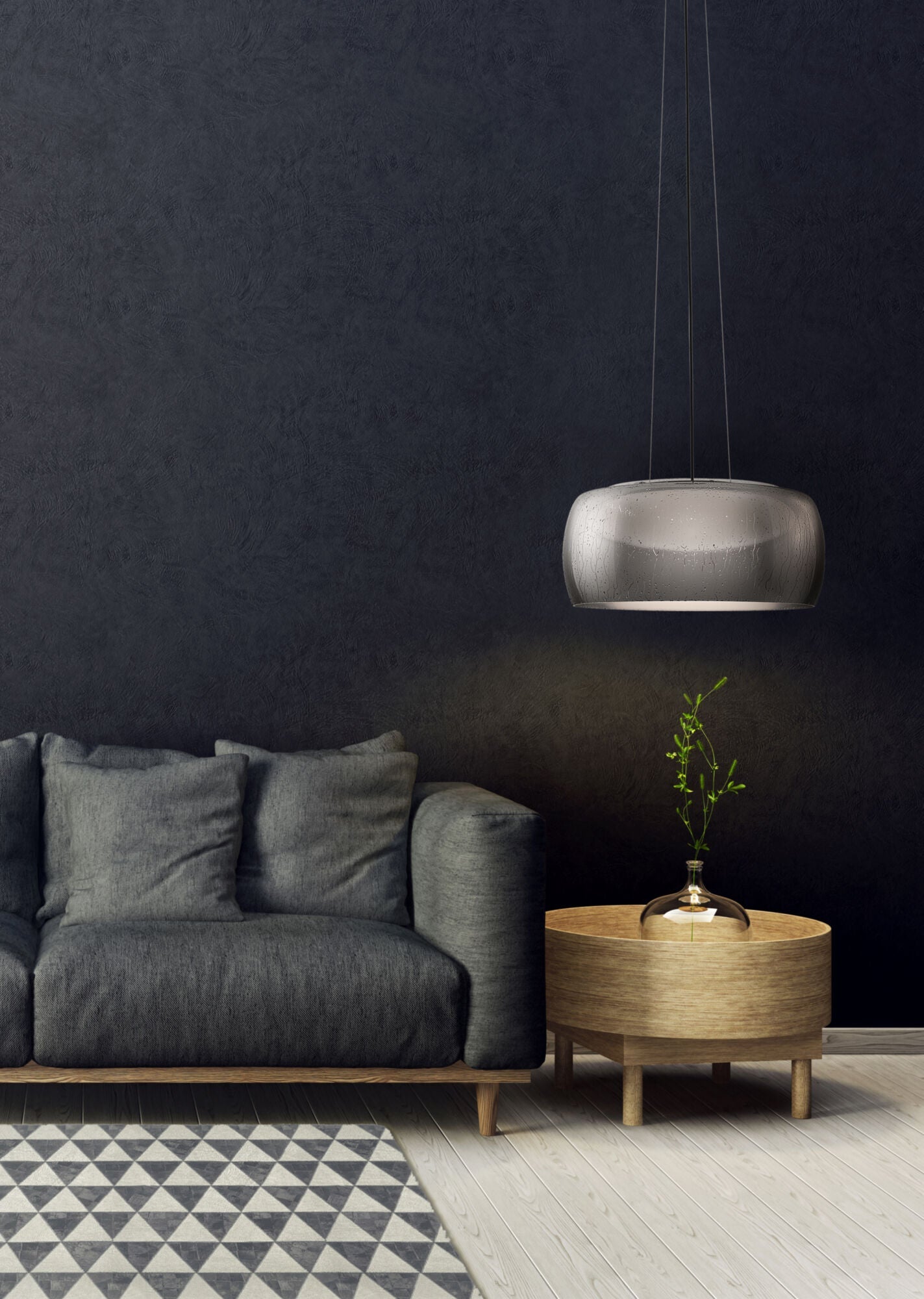 Plafoniera Modern in Metallo Solen Nero