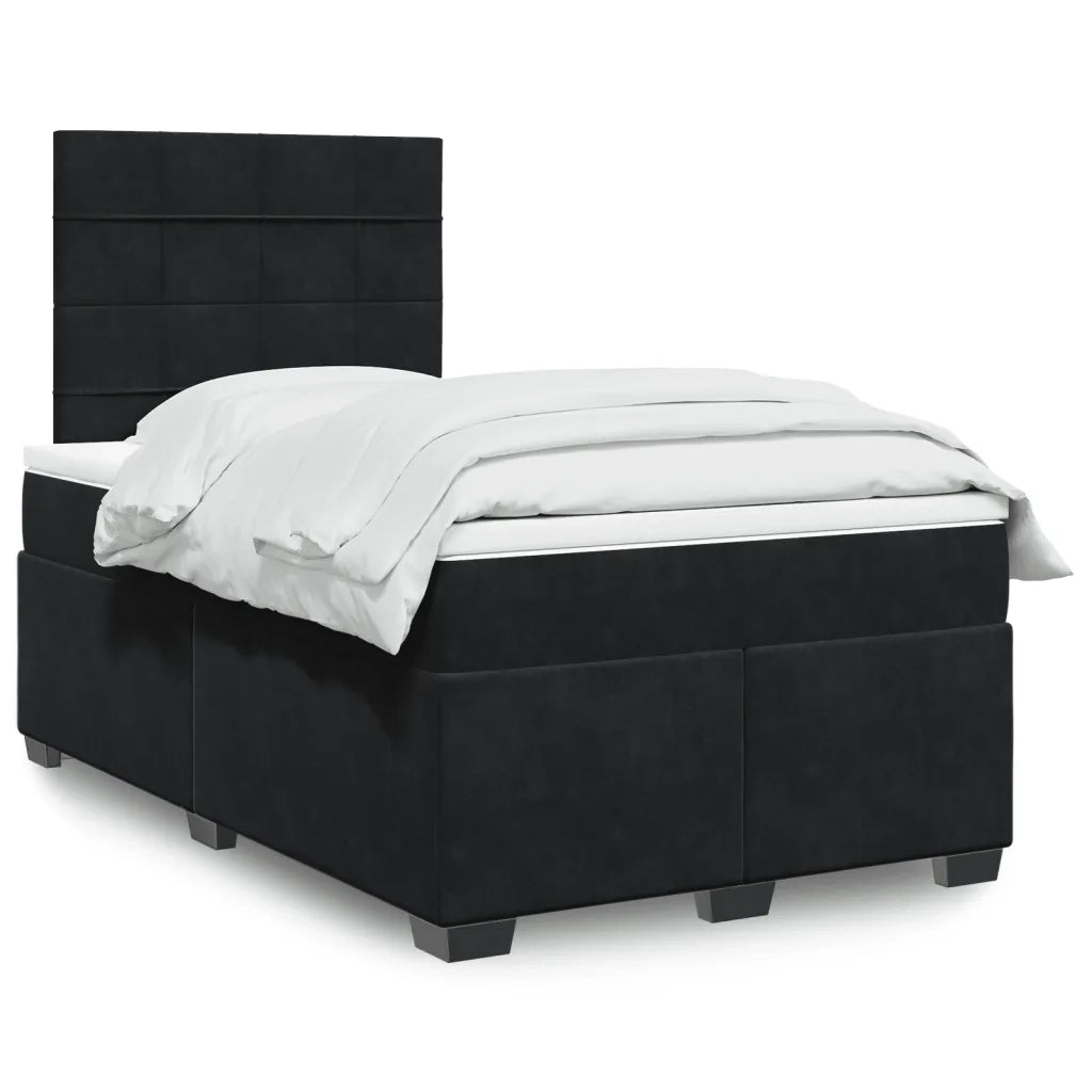 Giroletto a Molle con Materasso Nero 120x190 cm in Velluto 3293160