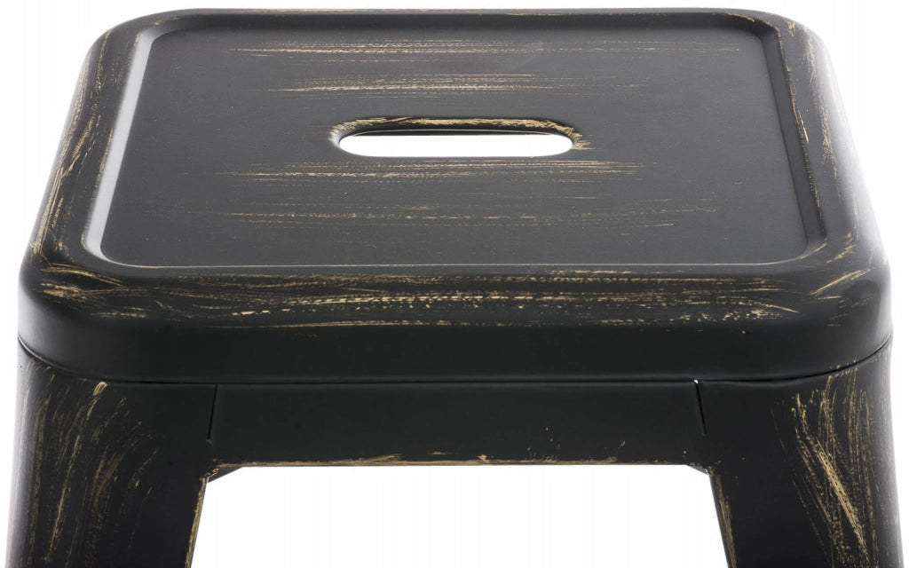 Set 4 Panchetti Impilabili Armin In Metallo nero-oro