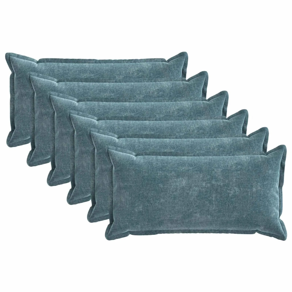 Federa 6 pz HOUTEN Blu 40 x 70 cm Tessuto Chenille 917859