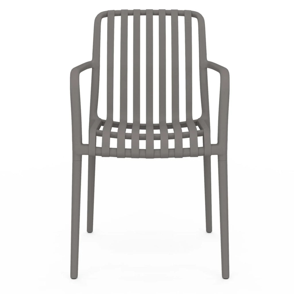 IDMarket - Set di 4 sedie da giardino impilabili BILBAO in polipropilene grigio antracite