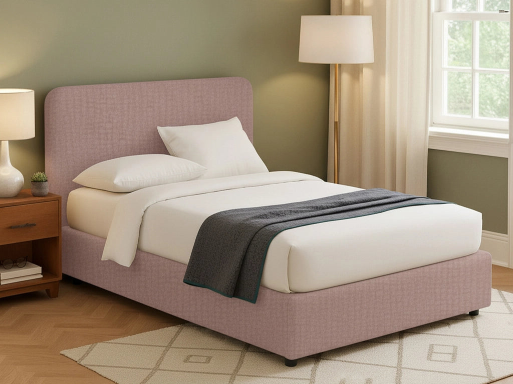 Bury, Letto Matrimoniale Sfoderabile Made in Italy, Rosa Antico