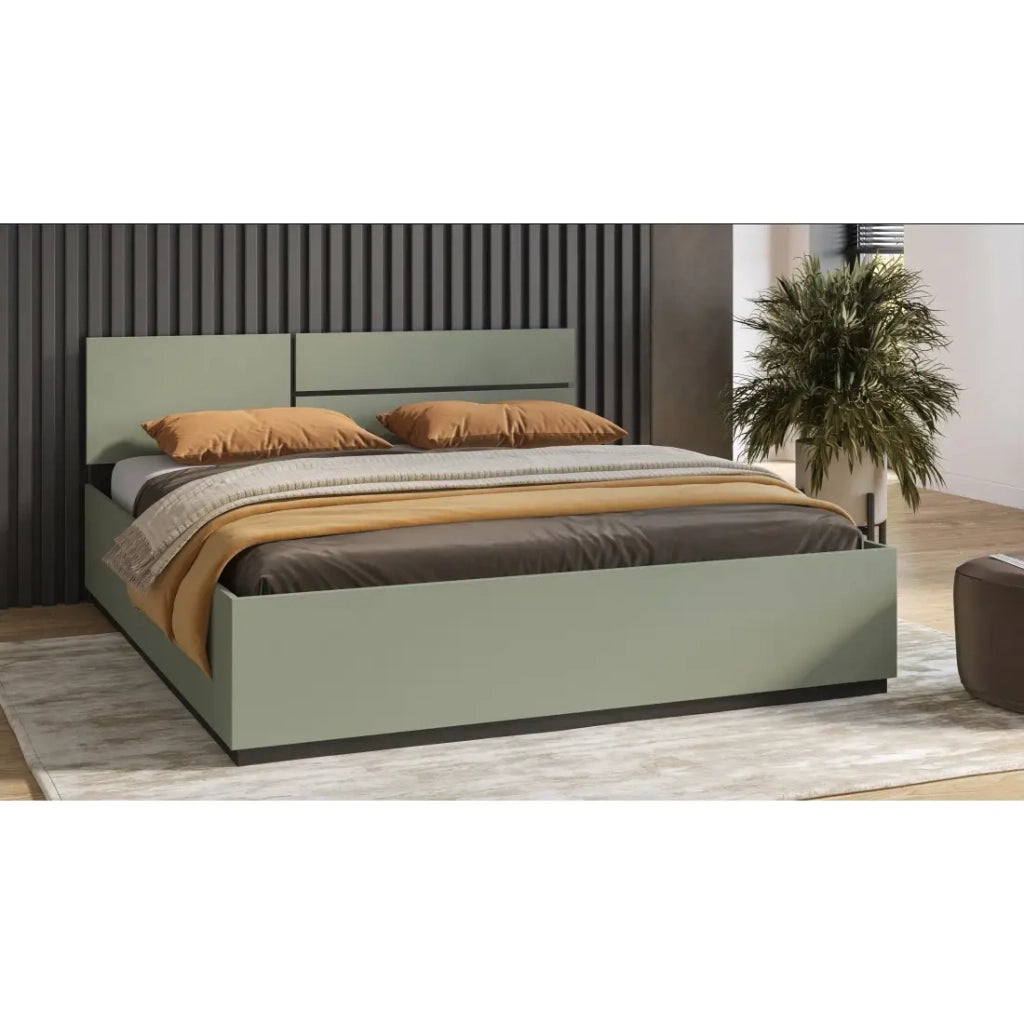 Letto HAVANA 180x200 verde salvia e nero con doghe – Comfort XL e stile moderno per la tua camera