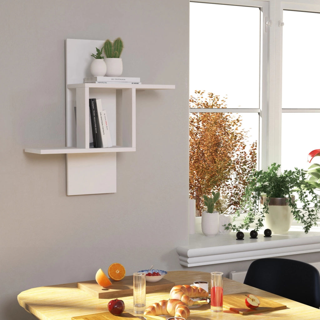 Mensola da parete in legno "Mill" 64 x 20 x 70 cm - Bianco