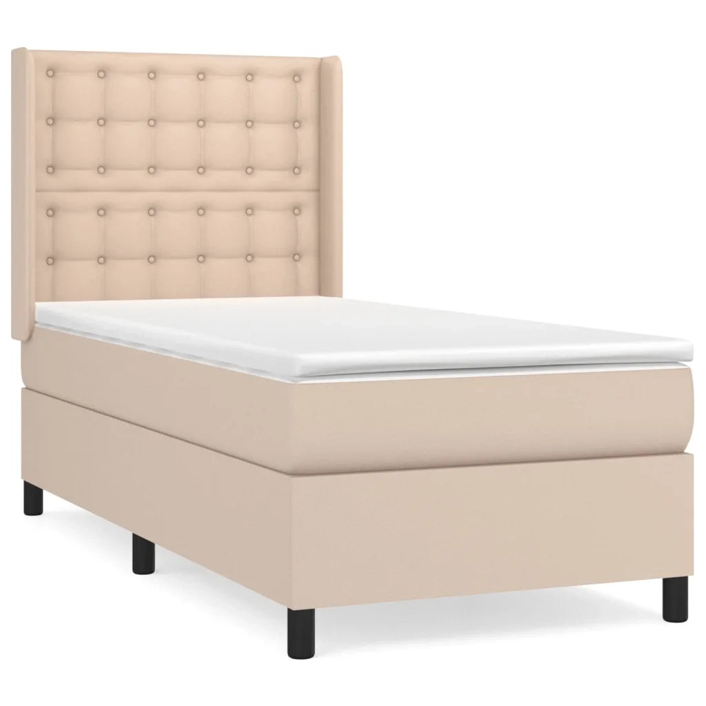 Giroletto a Molle con Materasso Cappuccino 100x200cm Similpelle