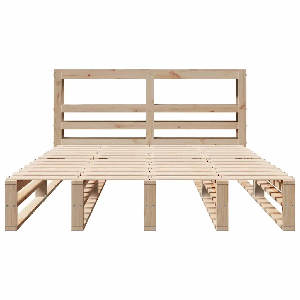 Giroletto con Testiera 160x200 cm in Legno Massello di Pino 3306501