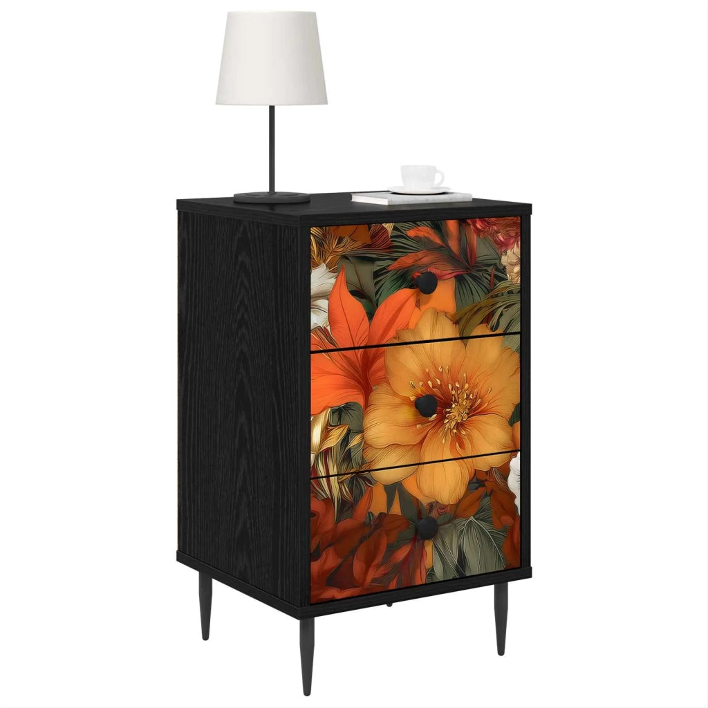 Armadio da Notte GENNEP 2 pz Rovere Nero 36 x 33 x 61 cm 8007322