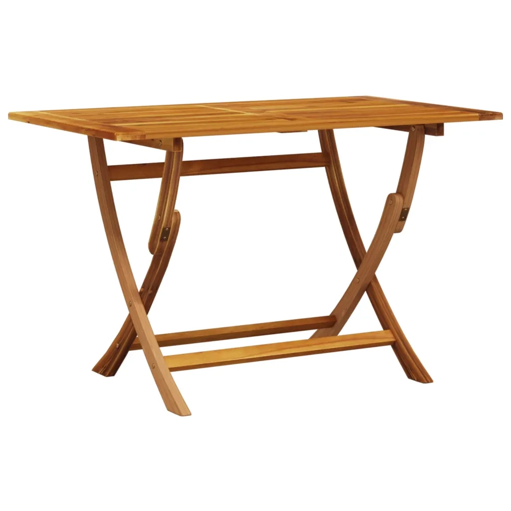Set Pranzo da Giardino 5 pz Foglie in Tessuto e Legno Massello