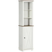 Colonna bagno con 3 compartimenti mobile alto bianco ante e ripiani regolabili 39,5x30x160 cm ¨C Xylo