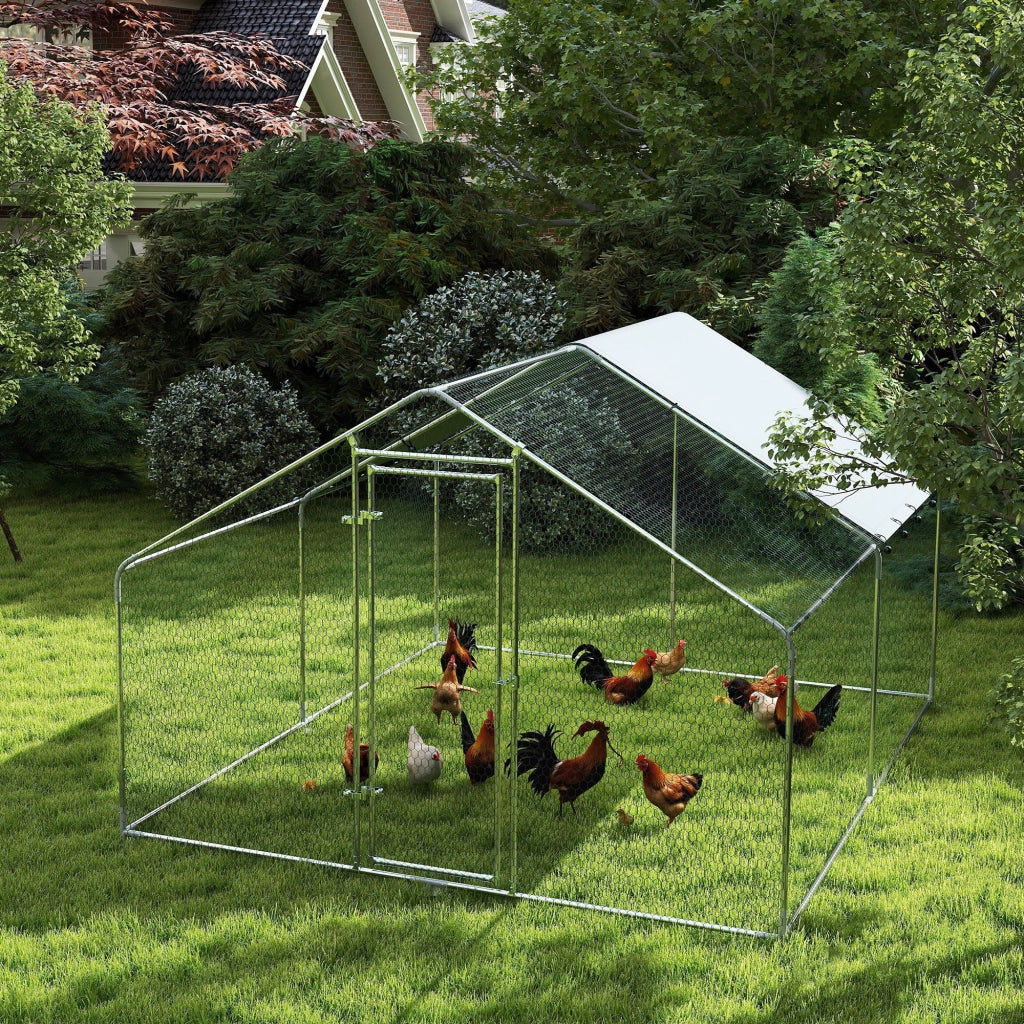 Polliera Metallica per Galline ¨C Zephmum ¨C 300x340x190 cm Argento